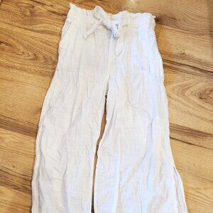 Rewash White Linen Pants Women's Size S Tie Front Loose Fit